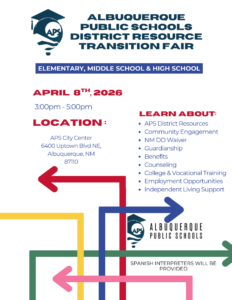 Promotional Flyer for A P S transition fair